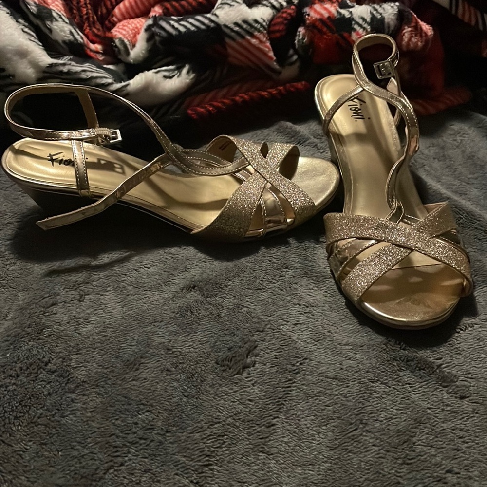 Gold Sparkly Dance Heels